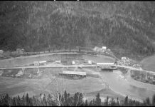 On voit la ferme Fortin vue du ciel