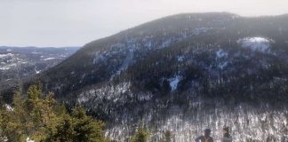 deux bénévoles observent les vues hallucinantes le long des Sommets du Fjord